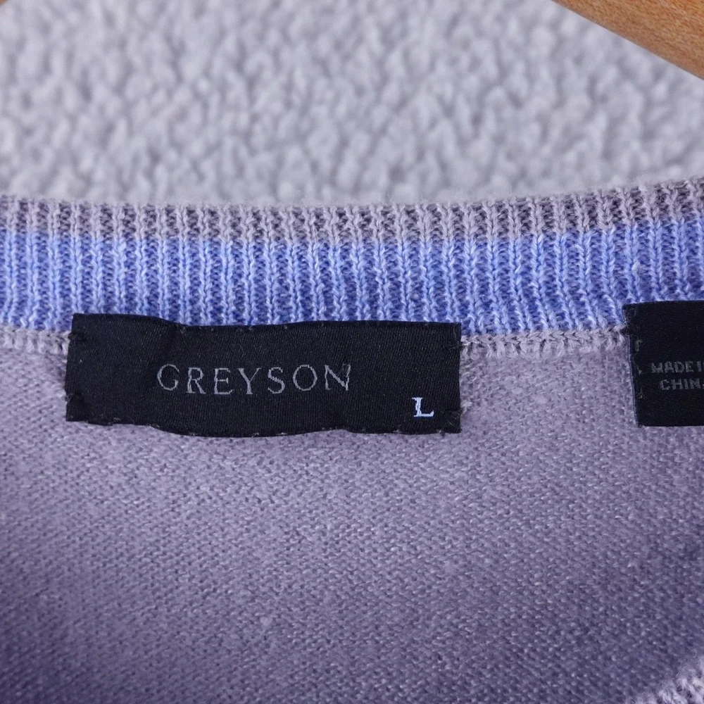 Greyson Mens Wool Linen Blend Crewneck Sweater Light Gray Size Large